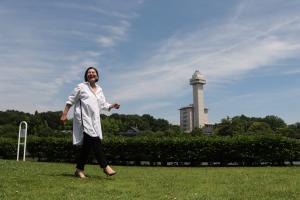 城山公園での青木さやかさん
