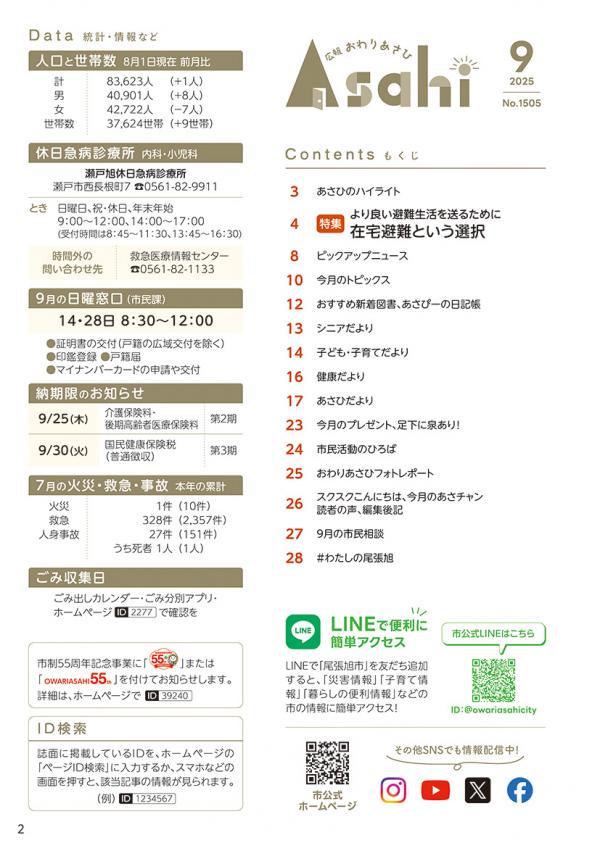 広報おわりあさひ9月号2ページ