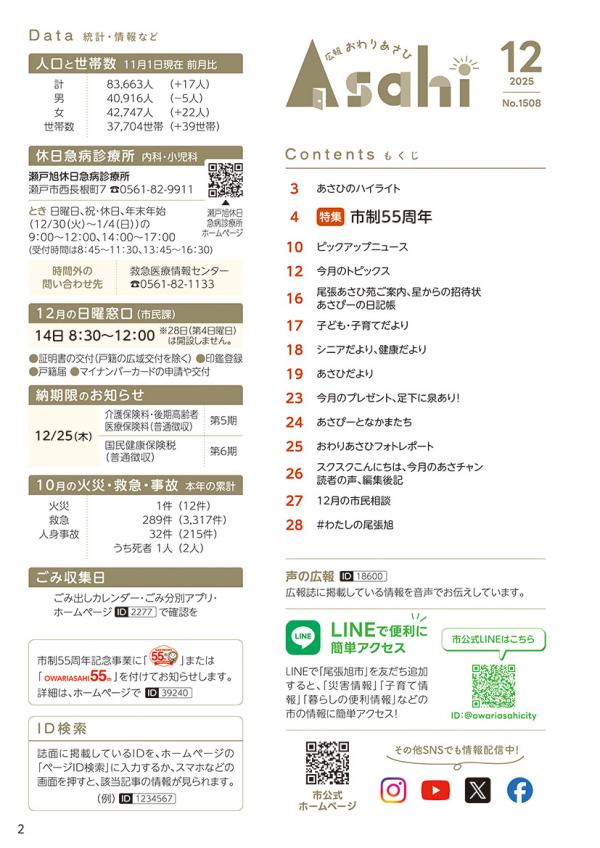 広報おわりあさひ12月号2ページ