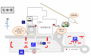 市役所駐車場案内図