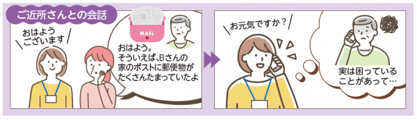 民生委員・児童委員の活動内容（ご近所さんとの会話）