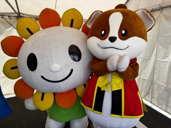 ドラあげフェスタで犬山市のわん丸君とのツーショット
