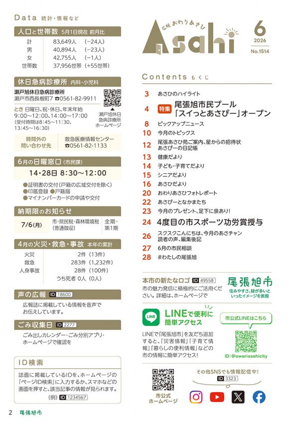 広報おわりあさひ6月号2ページ