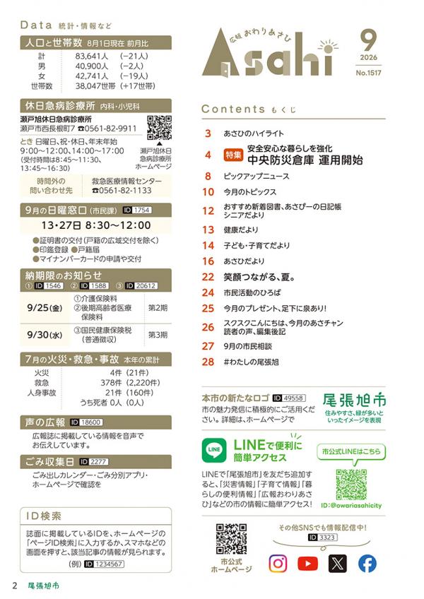 広報おわりあさひ9月号2ページ