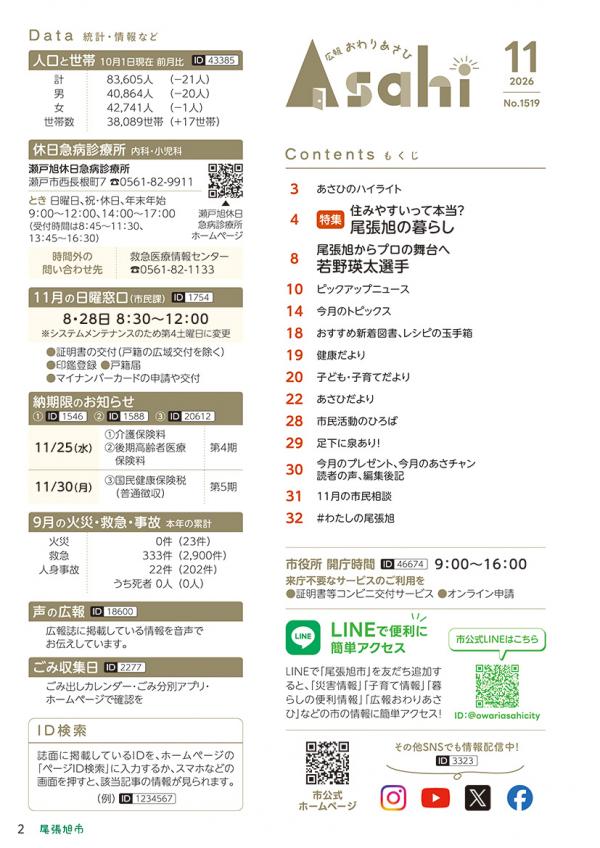広報おわりあさひ11月号2ページ