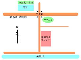 東部浄化センター位置図