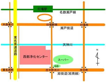 西部浄化センター位置図