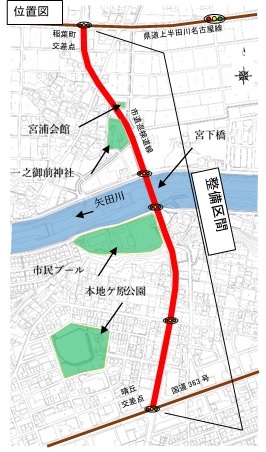 位置図（自転車通行空間整備）