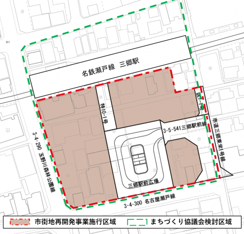 三郷駅前まちづくり区域図