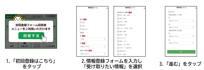 受信設定の方法の画像