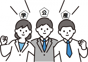 産学公連携のイラスト